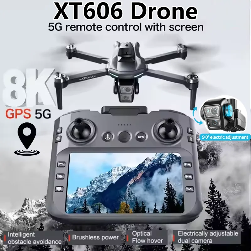 Top Rc Hobby Mini Xcub - XT606 Foldable Drone 4K Dual Cameras