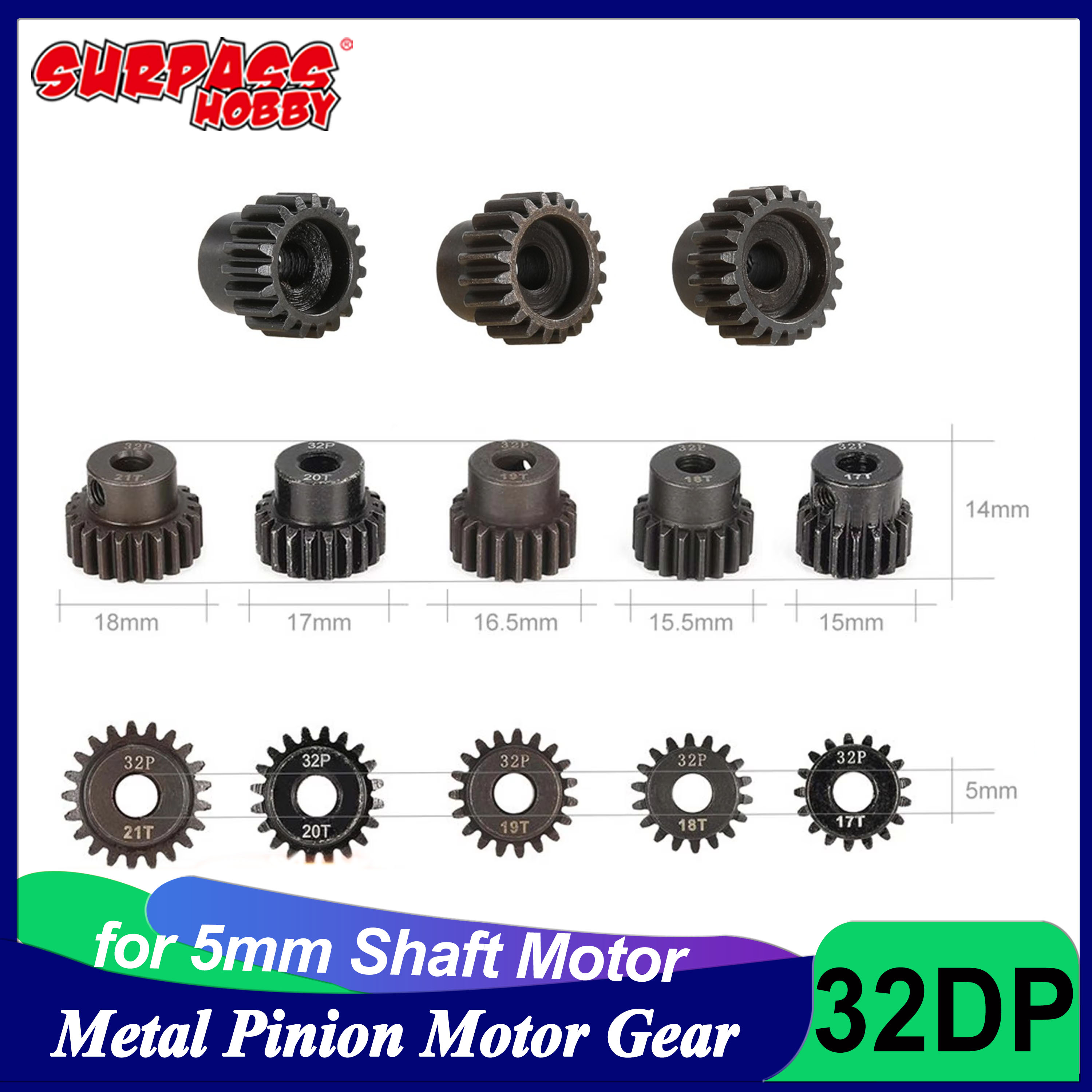Rc Hobby Engine - 32DP 5mm 13T 14T 15T 16T