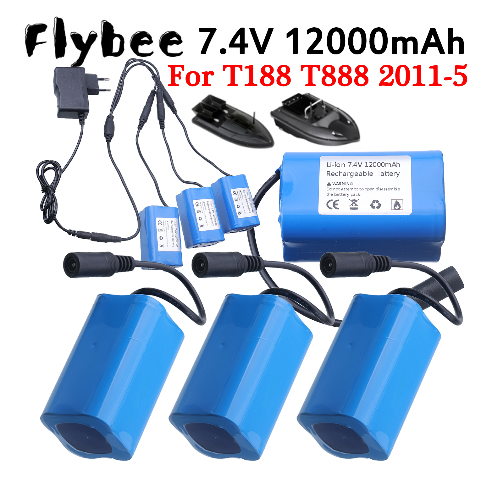 Rc Hobby Parts - 7.4V Rechargeable Bait Boat Boat Battery