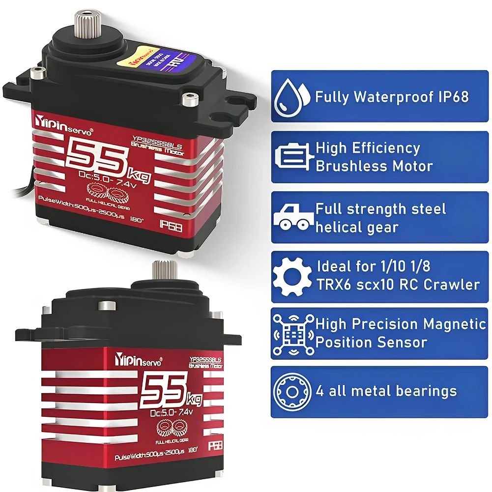 55kg Digital Servo 7.4V 180/27 - огляд і ціна Rc Hobby Motors