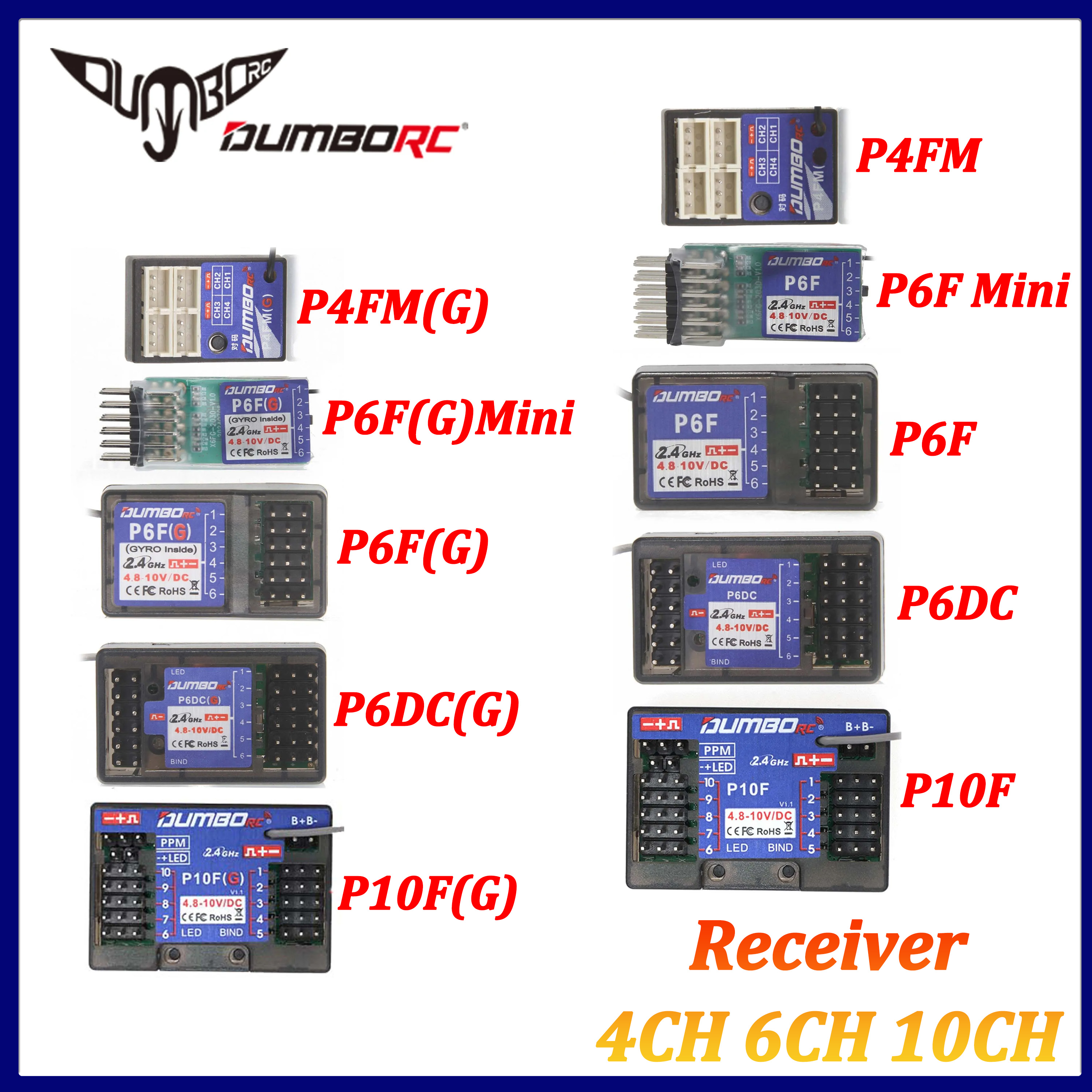 DUMBORC 4CH 6CH 10CH Receiver  - огляд і ціна Radio Transmitter 6Ch