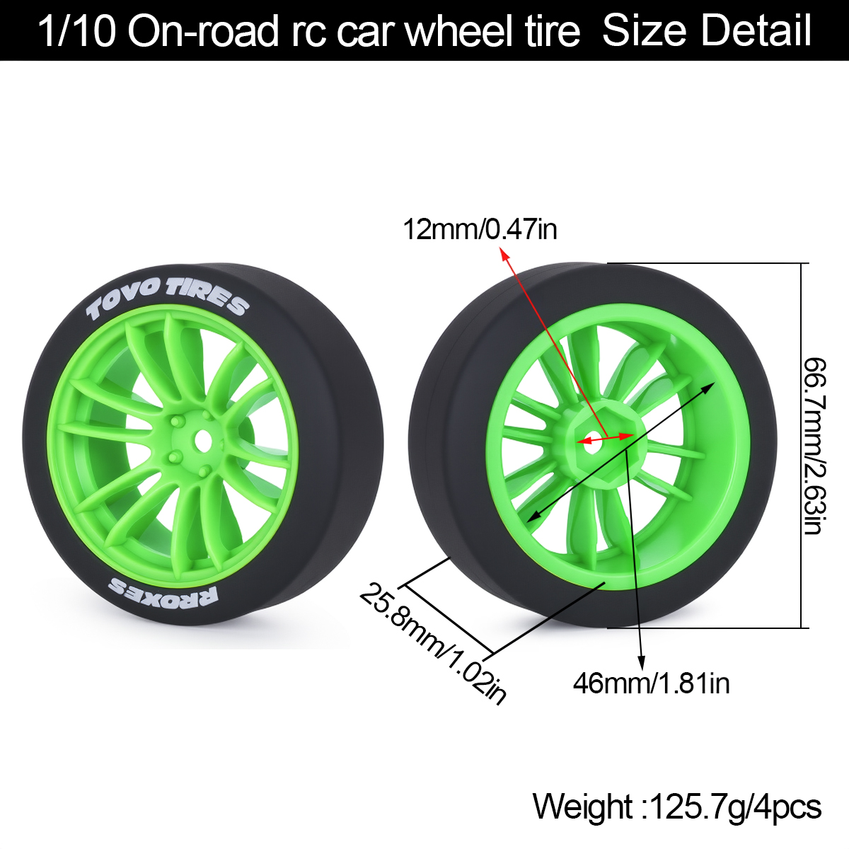4Pcs Hard Drift Tires Wheel Ty - огляд і ціна Rc Hobby Engine