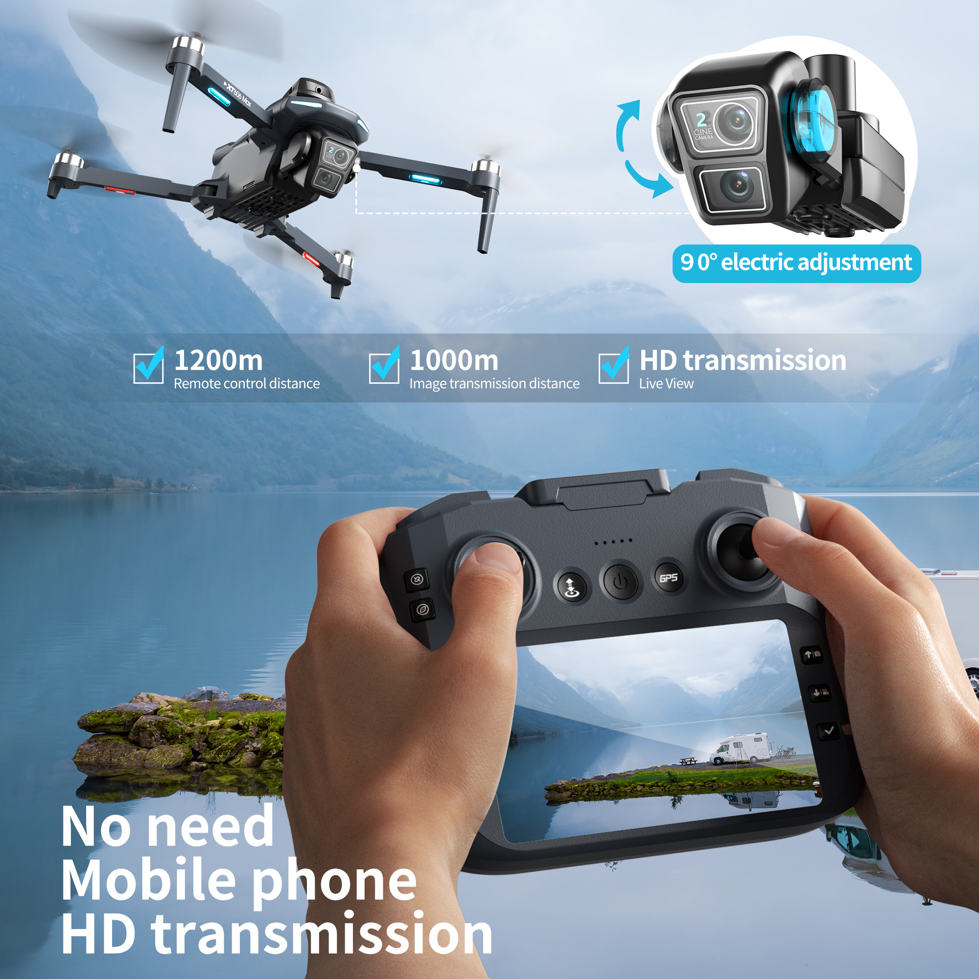 XT606 Foldable Drone 4K Dual C - огляд і ціна Top Rc Hobby Mini Xcub