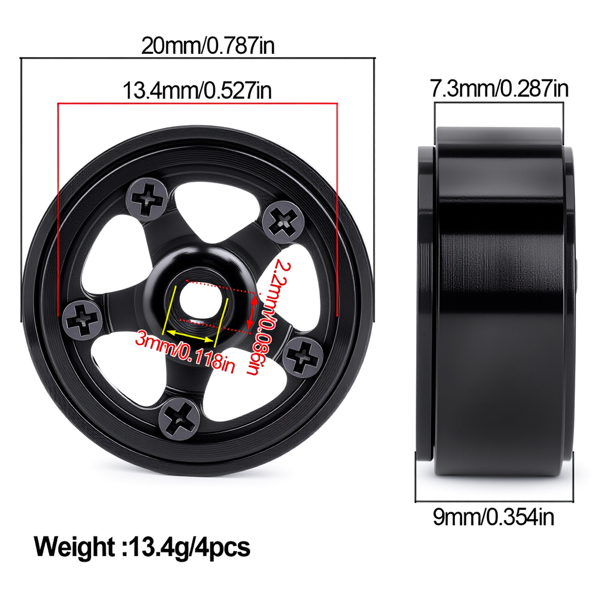 0.7'' Aluminum 5-Spokes Beadlo - огляд і ціна Rc Hobby Crawler