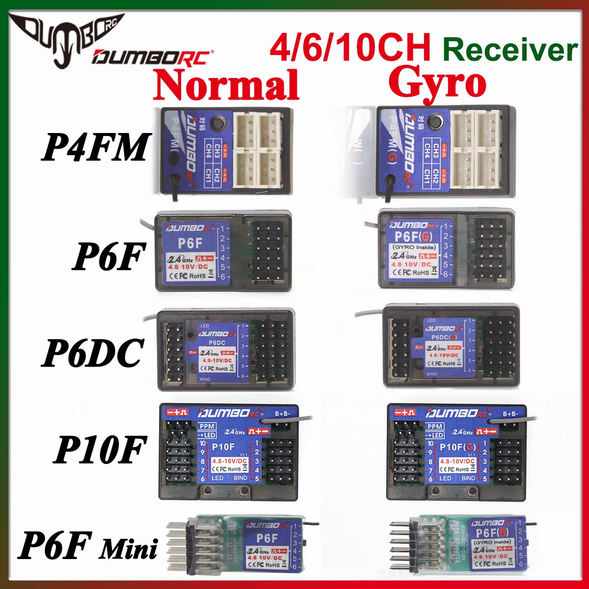 DUMBORC P6DC P10F P4FMG P6FG M - огляд і ціна Radio Transmitter 6Ch