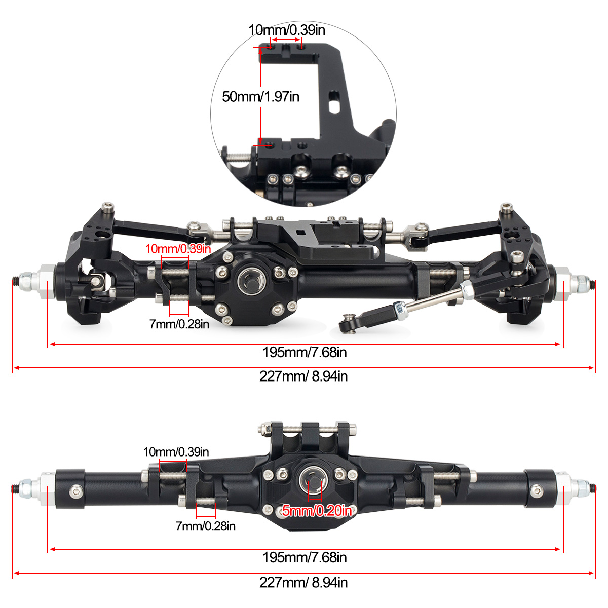CNC Aluminum Front Rear Straig - огляд і ціна Rc Hobby Crawler