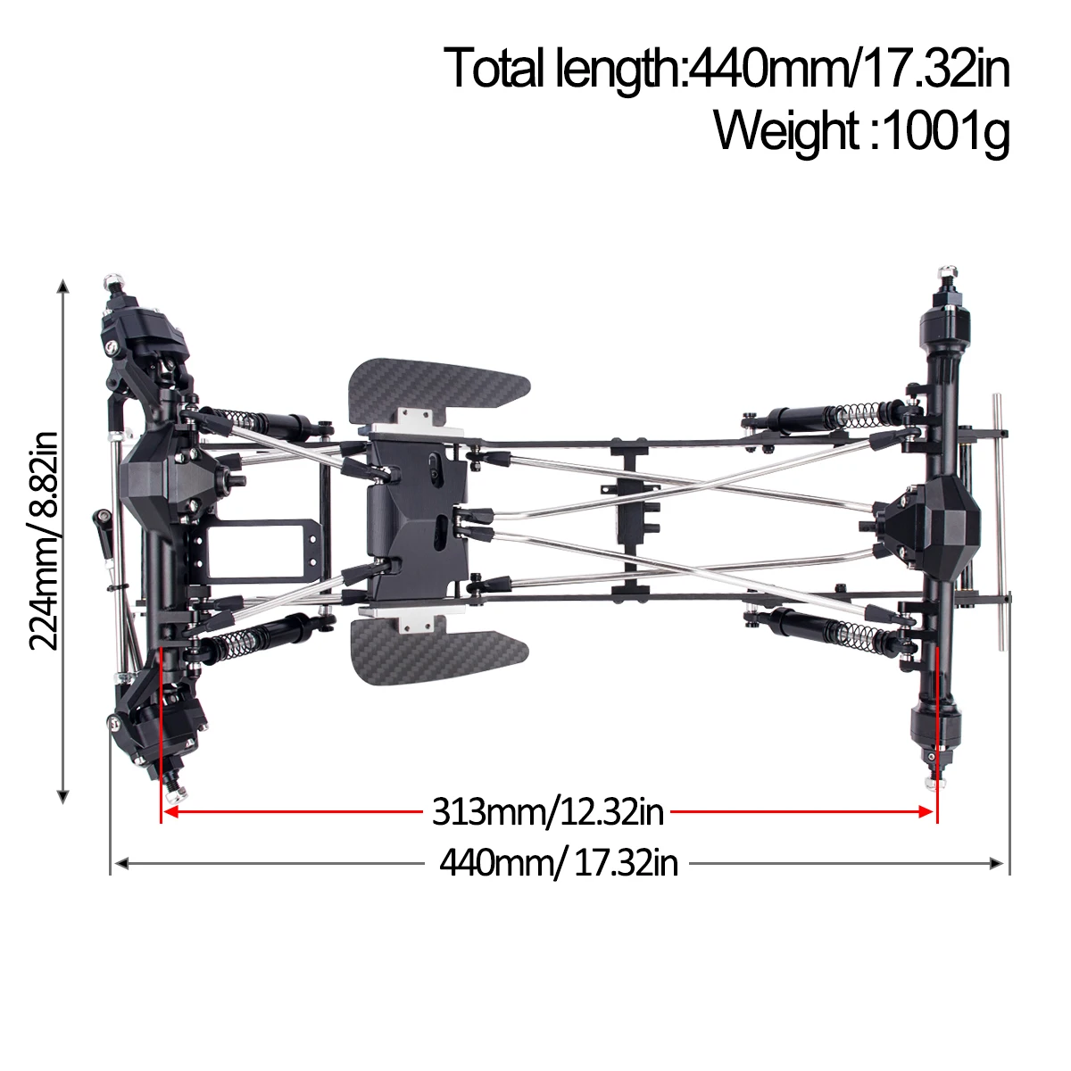 Carbon Fiber LCG Chassis Kit w - огляд і ціна Rc Hobby Crawler